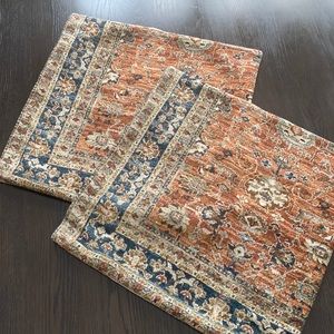 Set of 2 Pottery Barn tapestry pillow covers. 22” x 22”